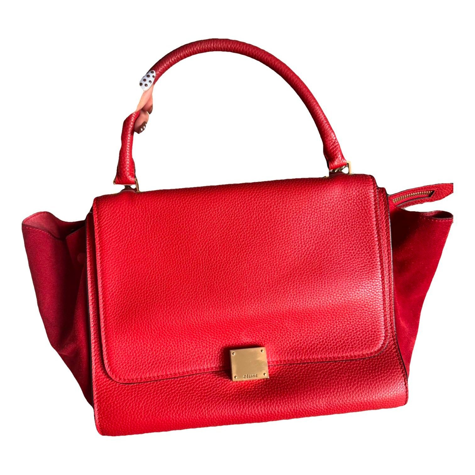 Trapèze leather handbag