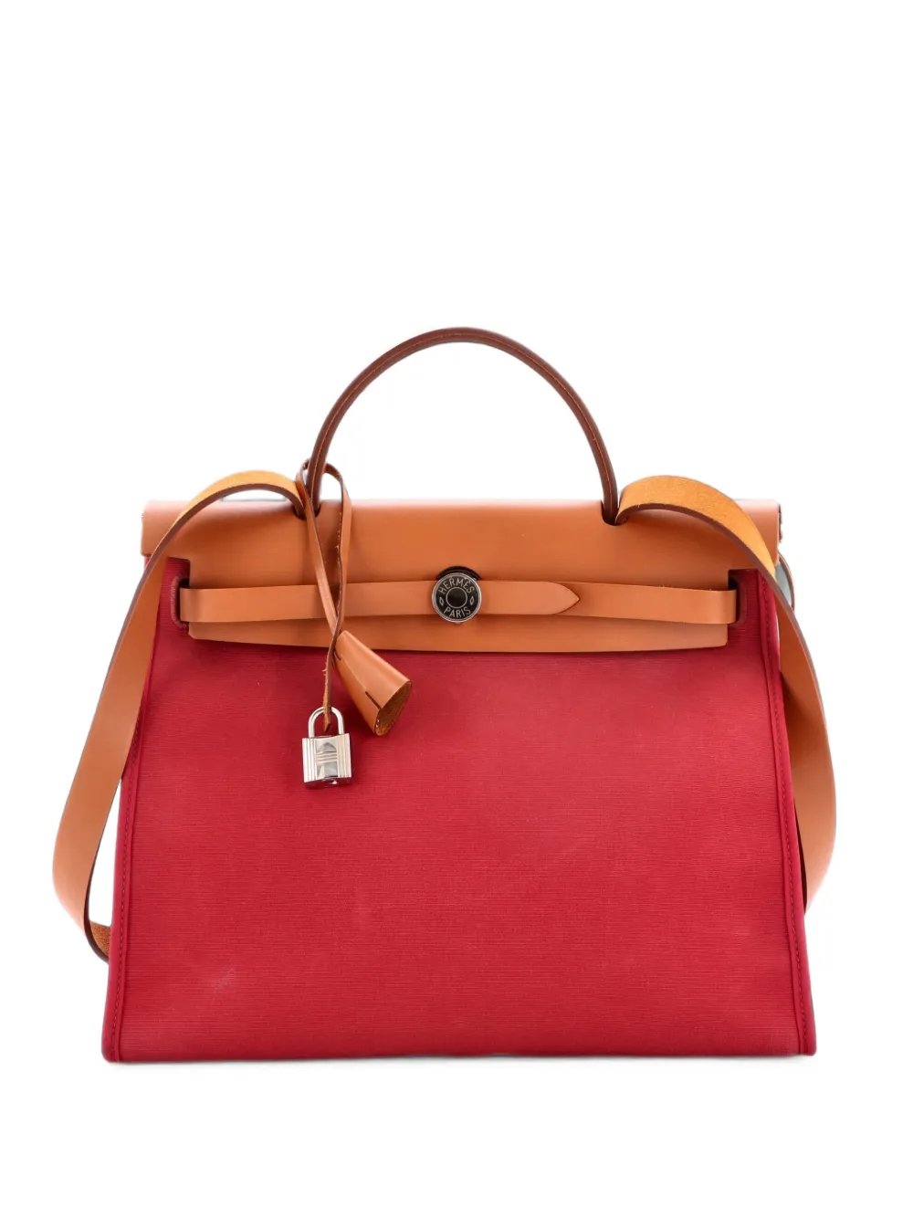 Herbag Zip Leather and Toile 31 shoulder bag