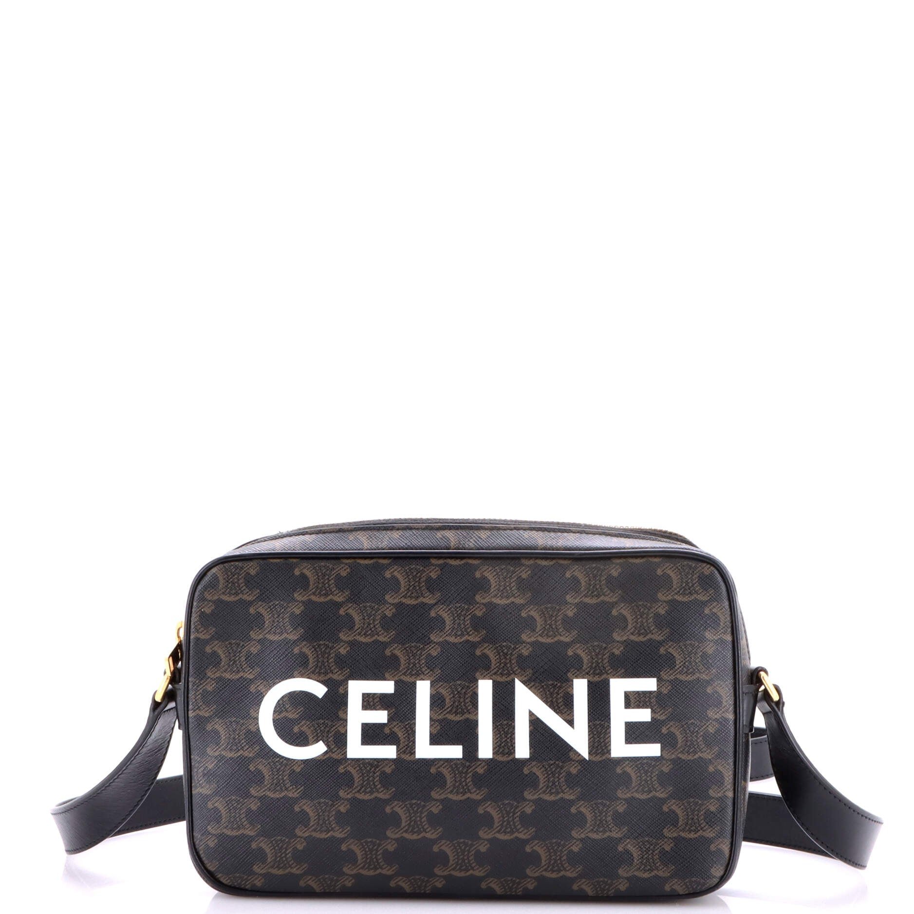 Logo Messenger Bag Triomphe Coated Canvas Medium