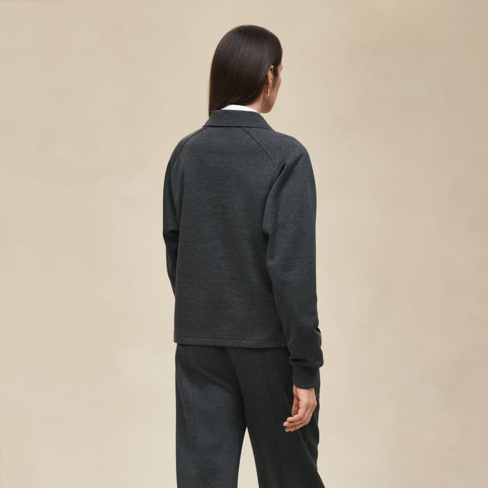 Gris Obscur Polo Shirt Ith Raglan Sleeves