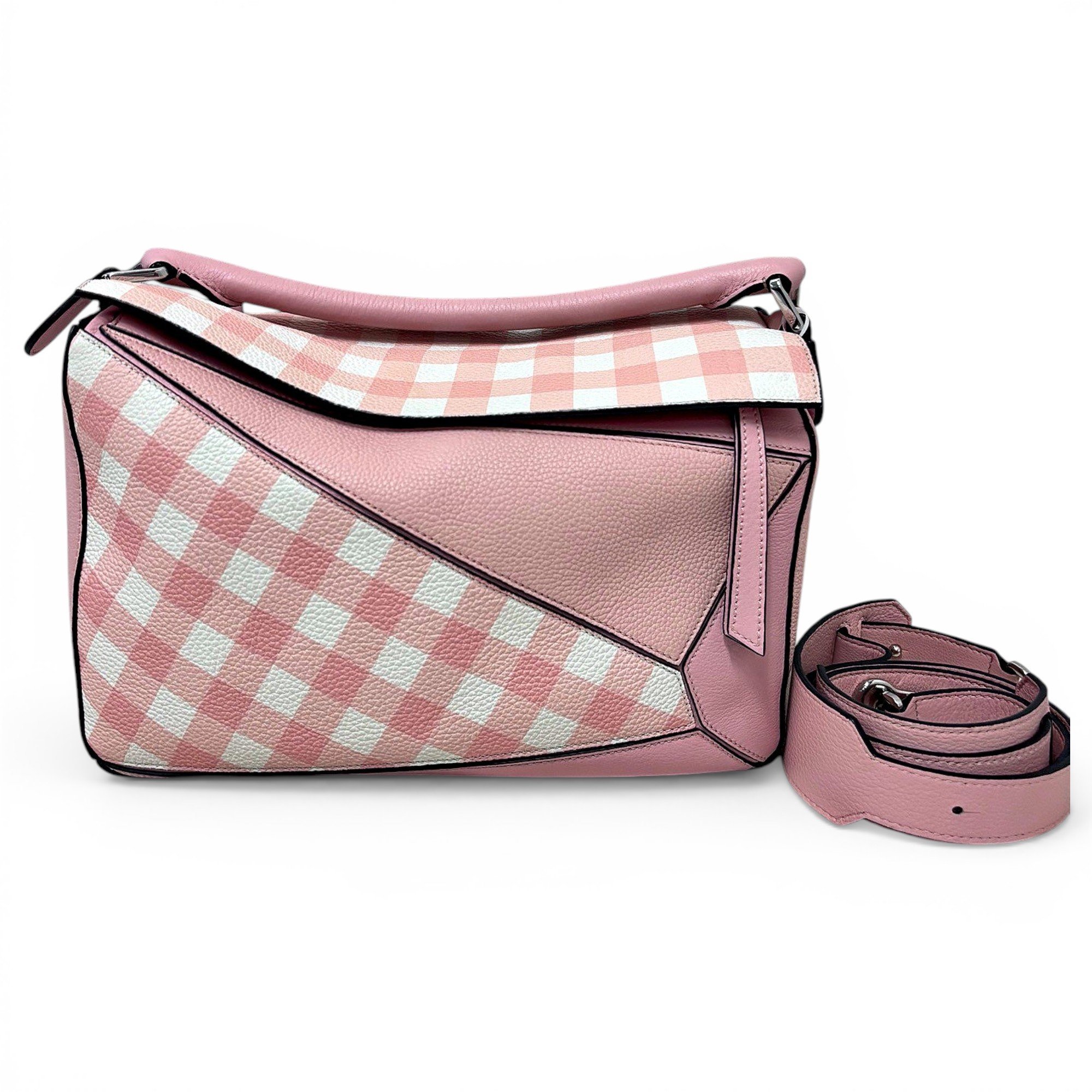 Puzzle leather handbag