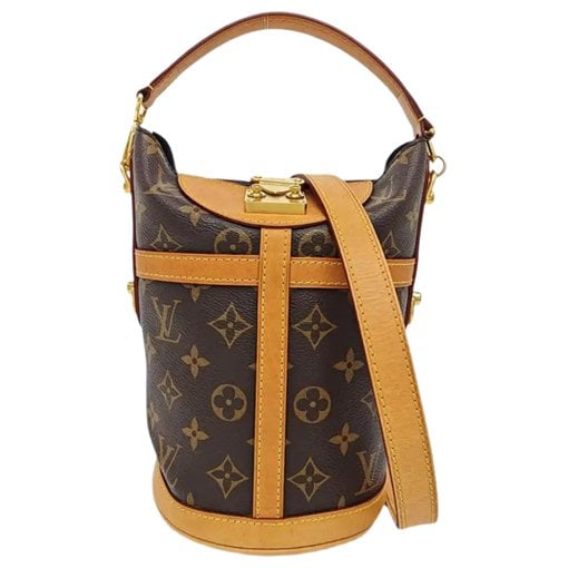 Duffle leather handbag