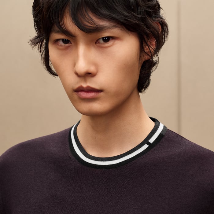 Prunoir "Rayures & Twist" Crewneck Sweater