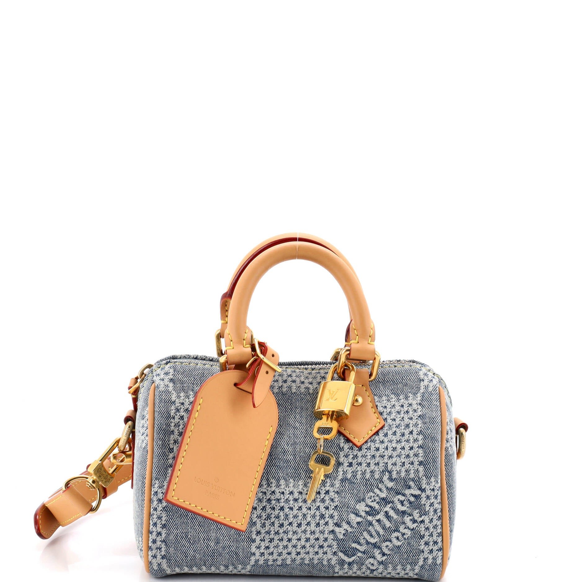 Speedy Bandouliere Bag 3D Damier Giant Denim 18