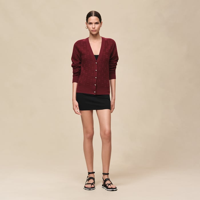 Rouge Carmin "Medor" Long-sleeve Cardigan