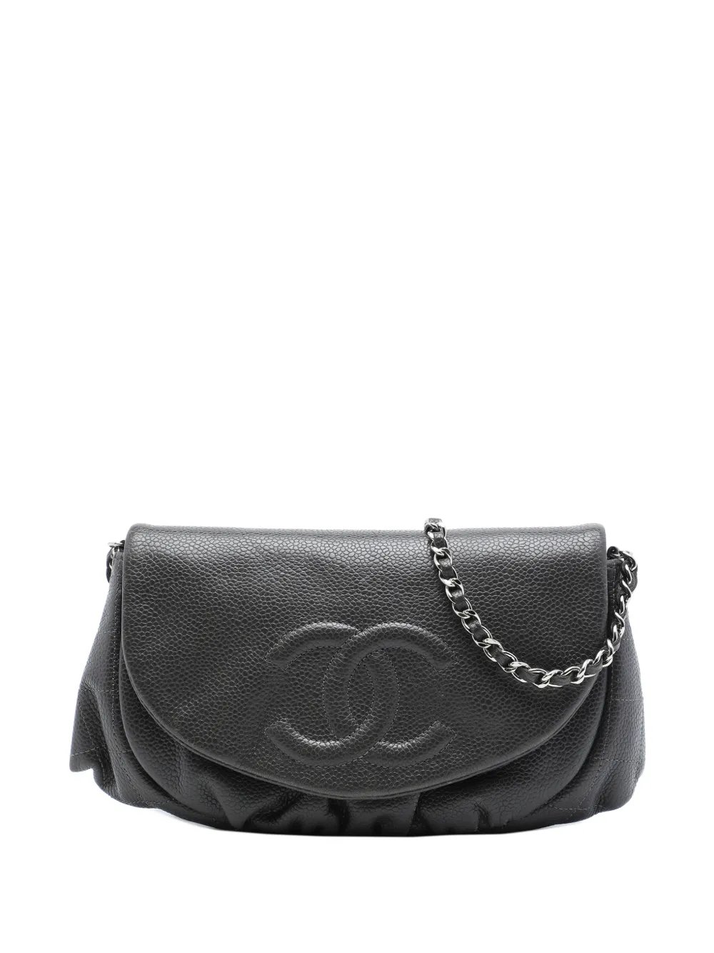 2012 CC Caviar Half Moon Wallet on Chain crossbody bag
