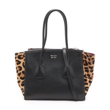 Leather Twin Pocket Tote
