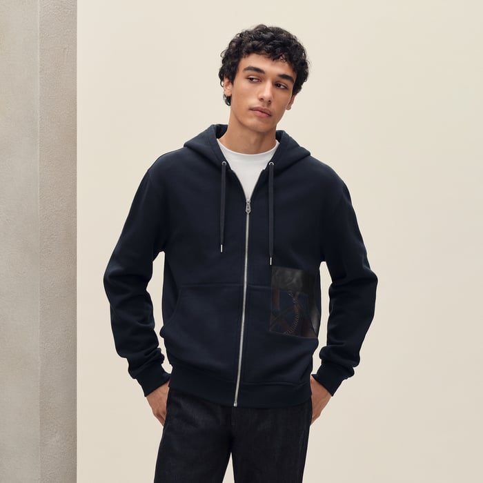 Marine "Eperon d'Or En Perspective" Zipped Hooded Sweater