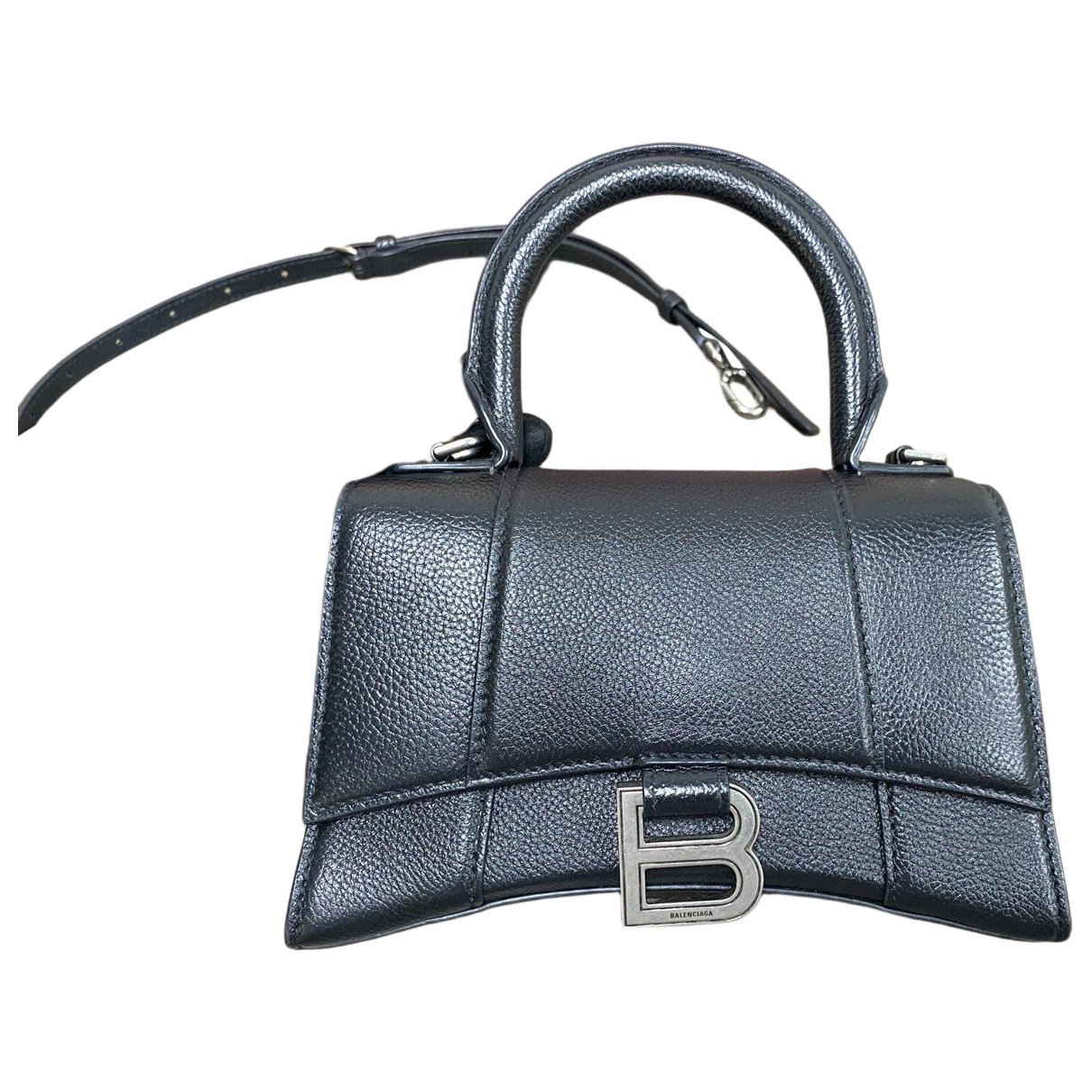 Hourglass leather handbag