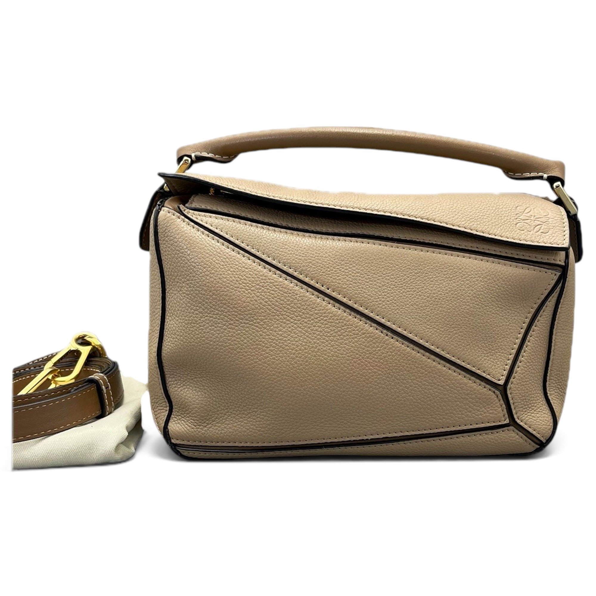 Puzzle leather handbag