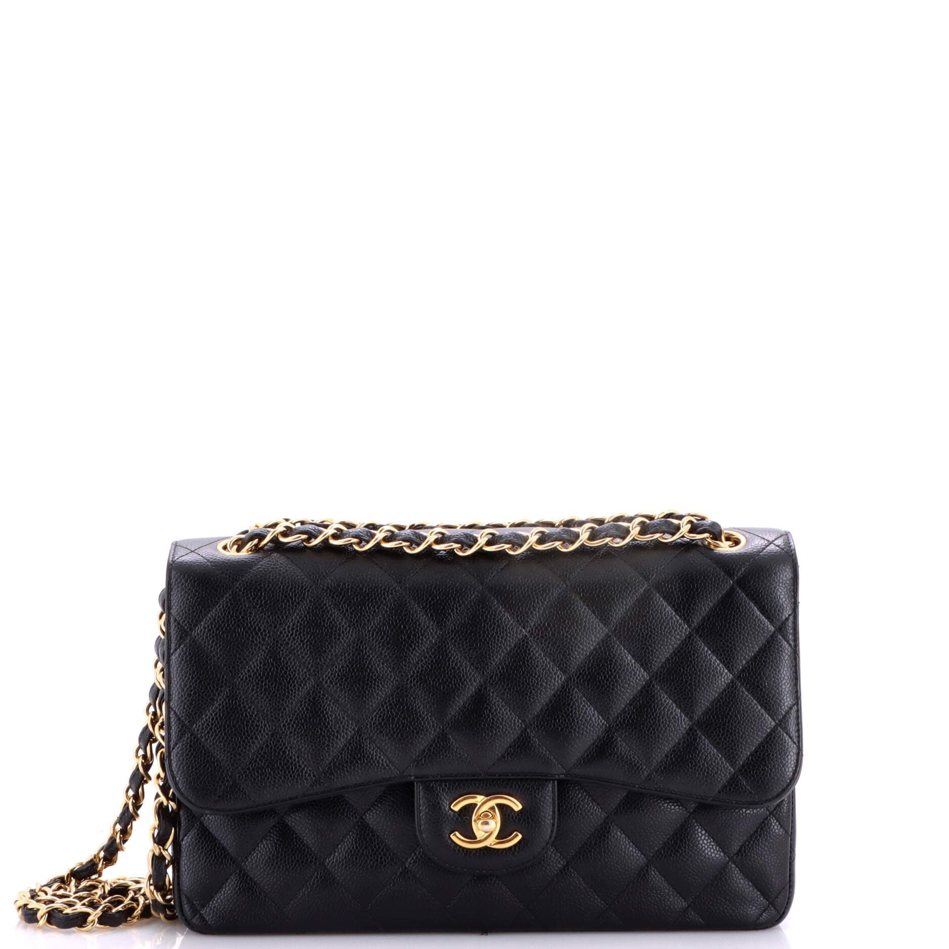 Classic Double Flap Bag Quilted Caviar Jumbo