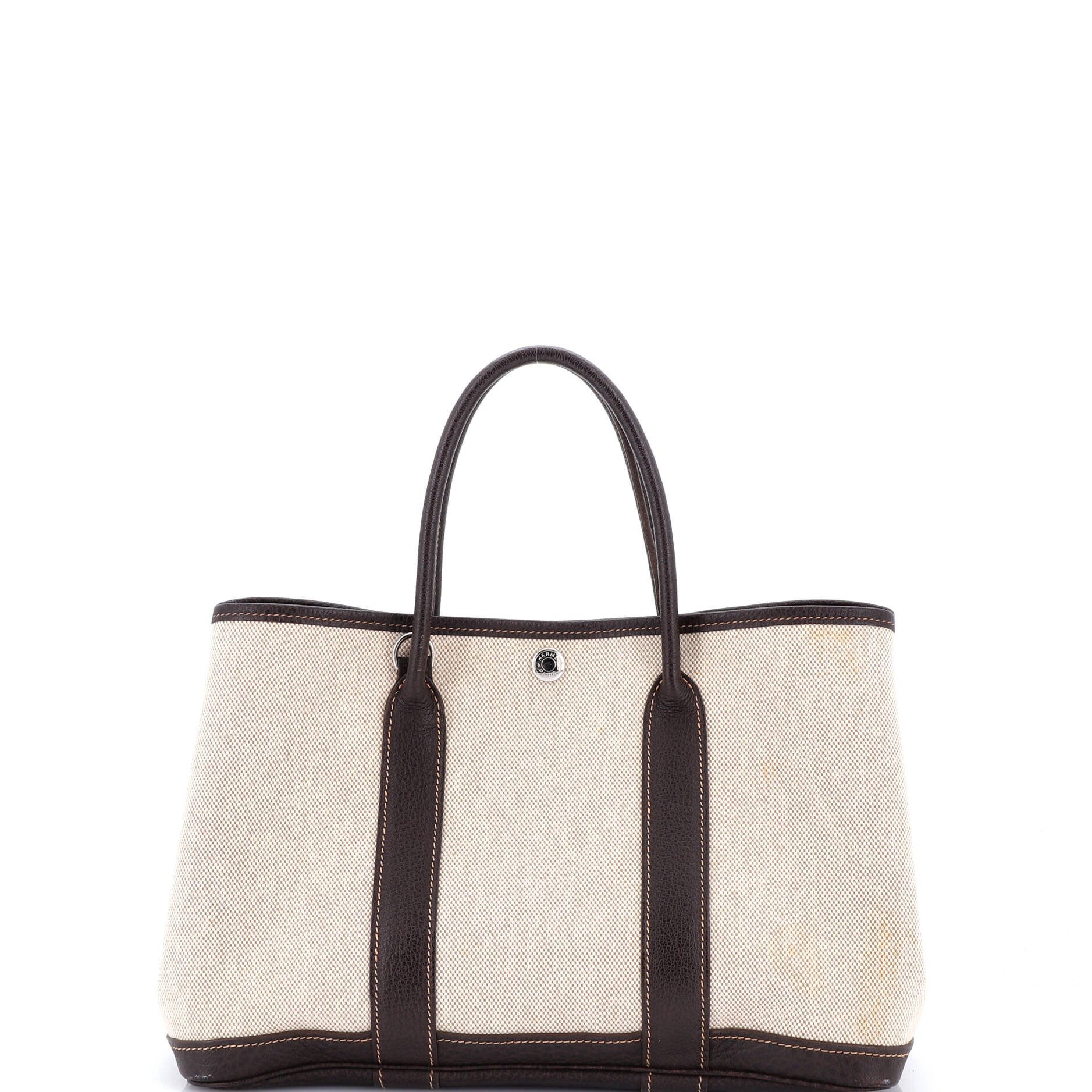 Hermes Garden Party Tote Toile and Leather 30