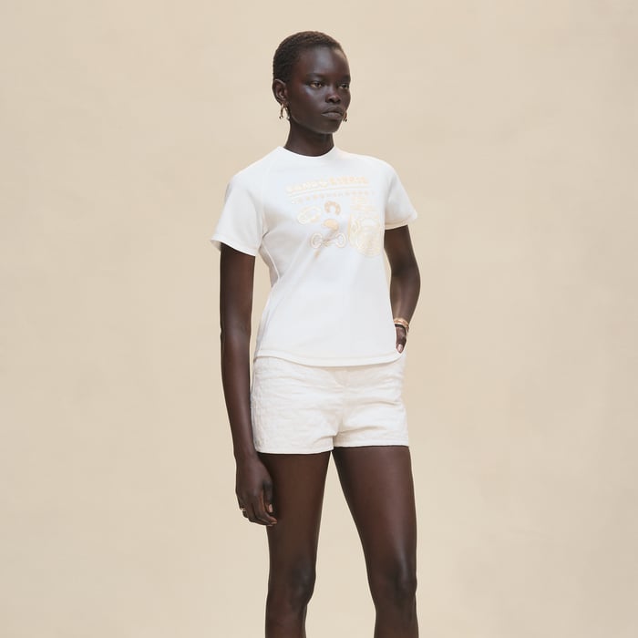 Blanc Printed Micro T-shirt