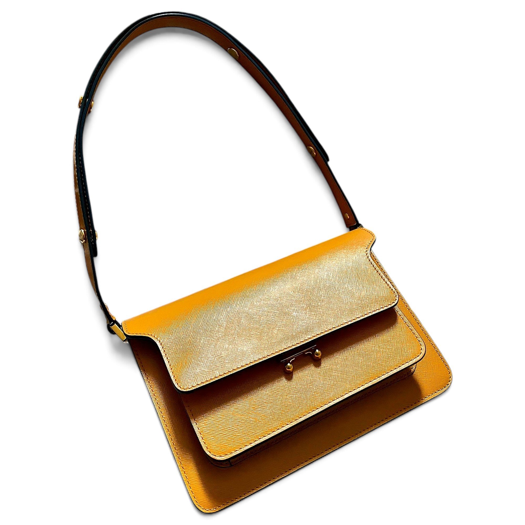 Trunk leather crossbody bag
