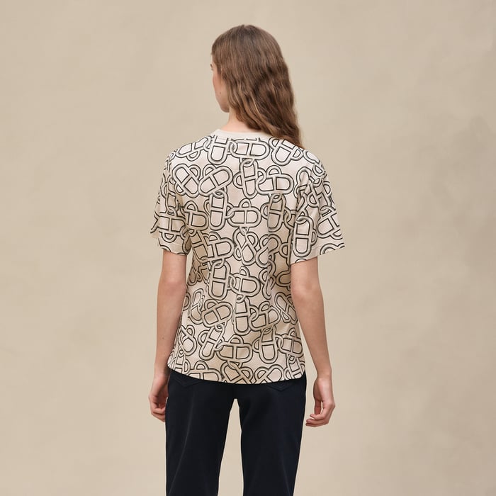 Beige Pierre d'Istrie "Maillon Equestre" Maxi T-shirt