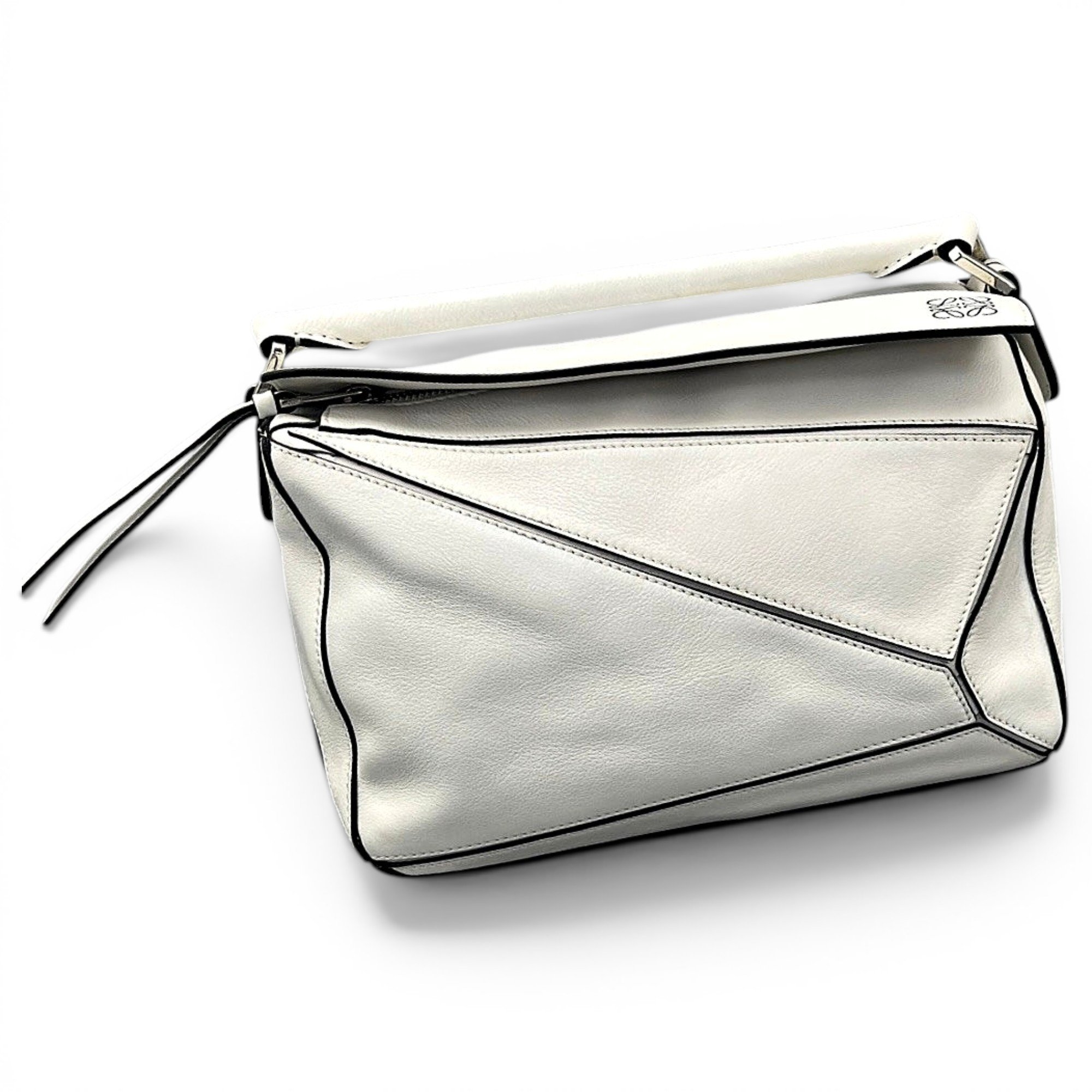 Puzzle leather handbag