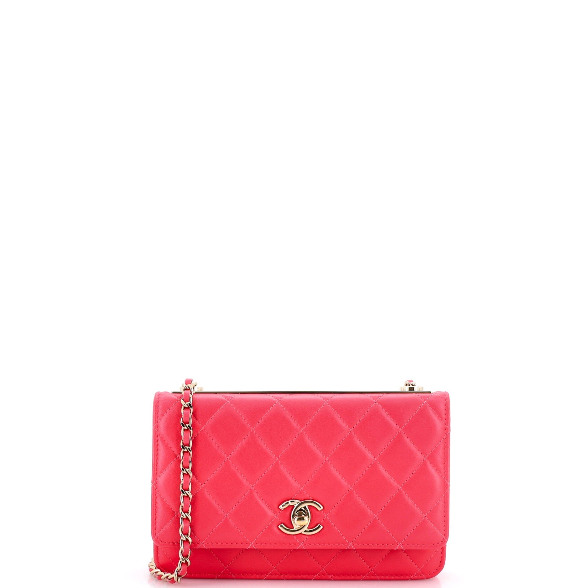 Trendy CC Wallet on Chain Quilted Lambskin