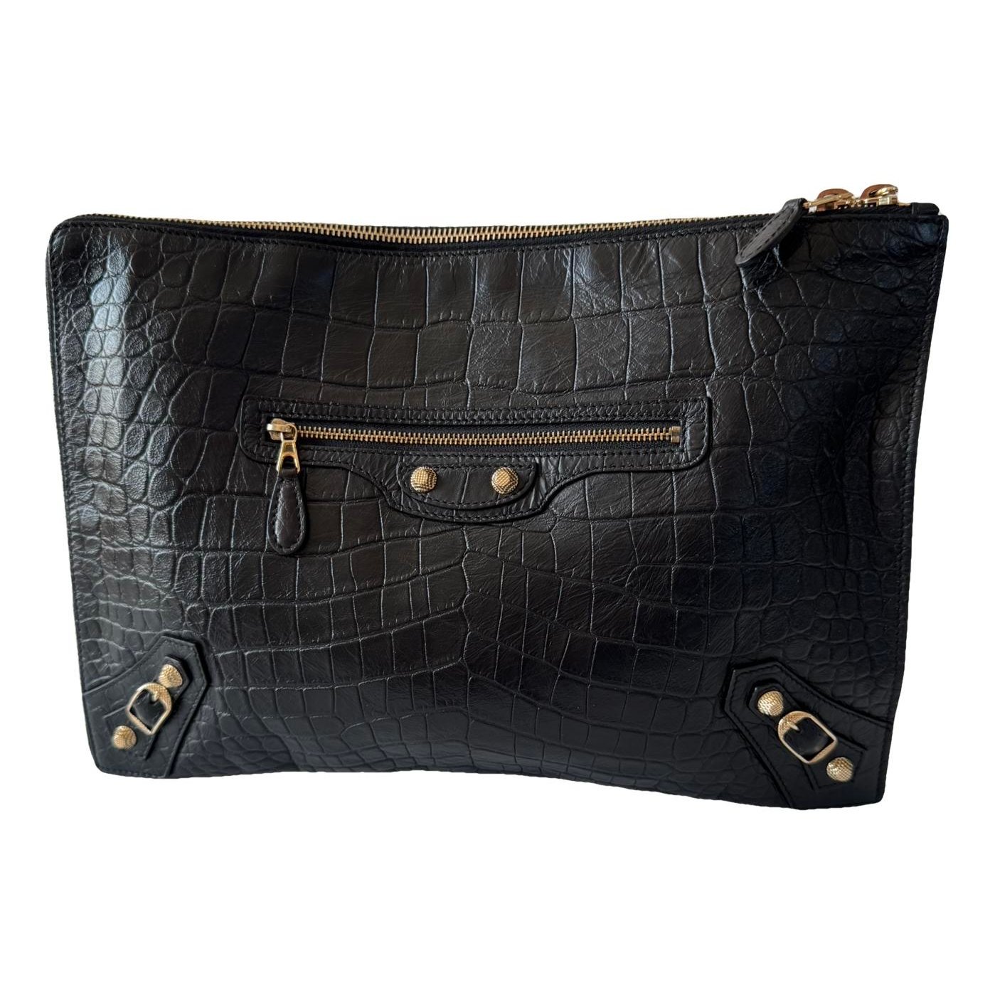 Leather clutch bag