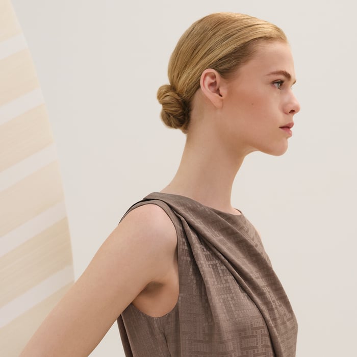 "Mosaique" Draped Long Dress