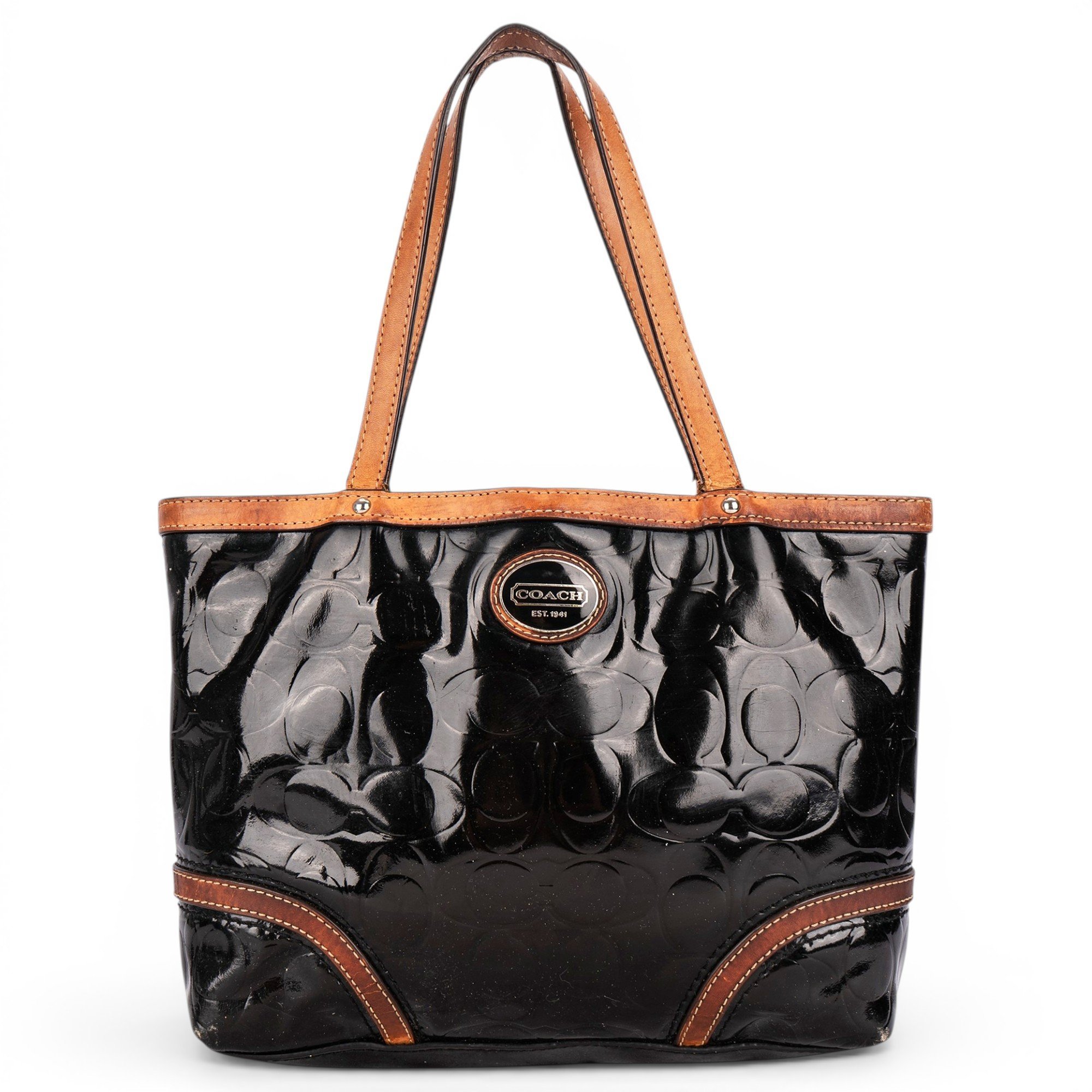Patent leather tote