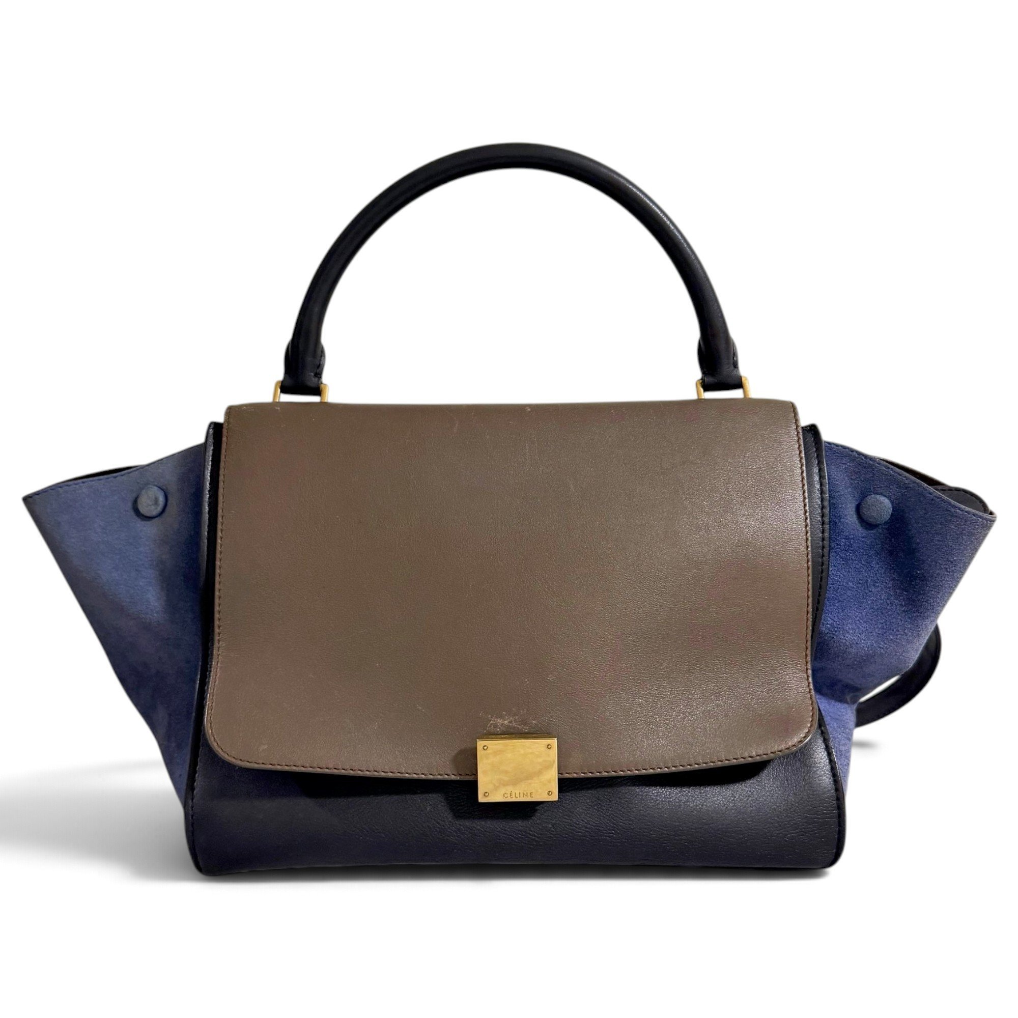Trapèze leather handbag