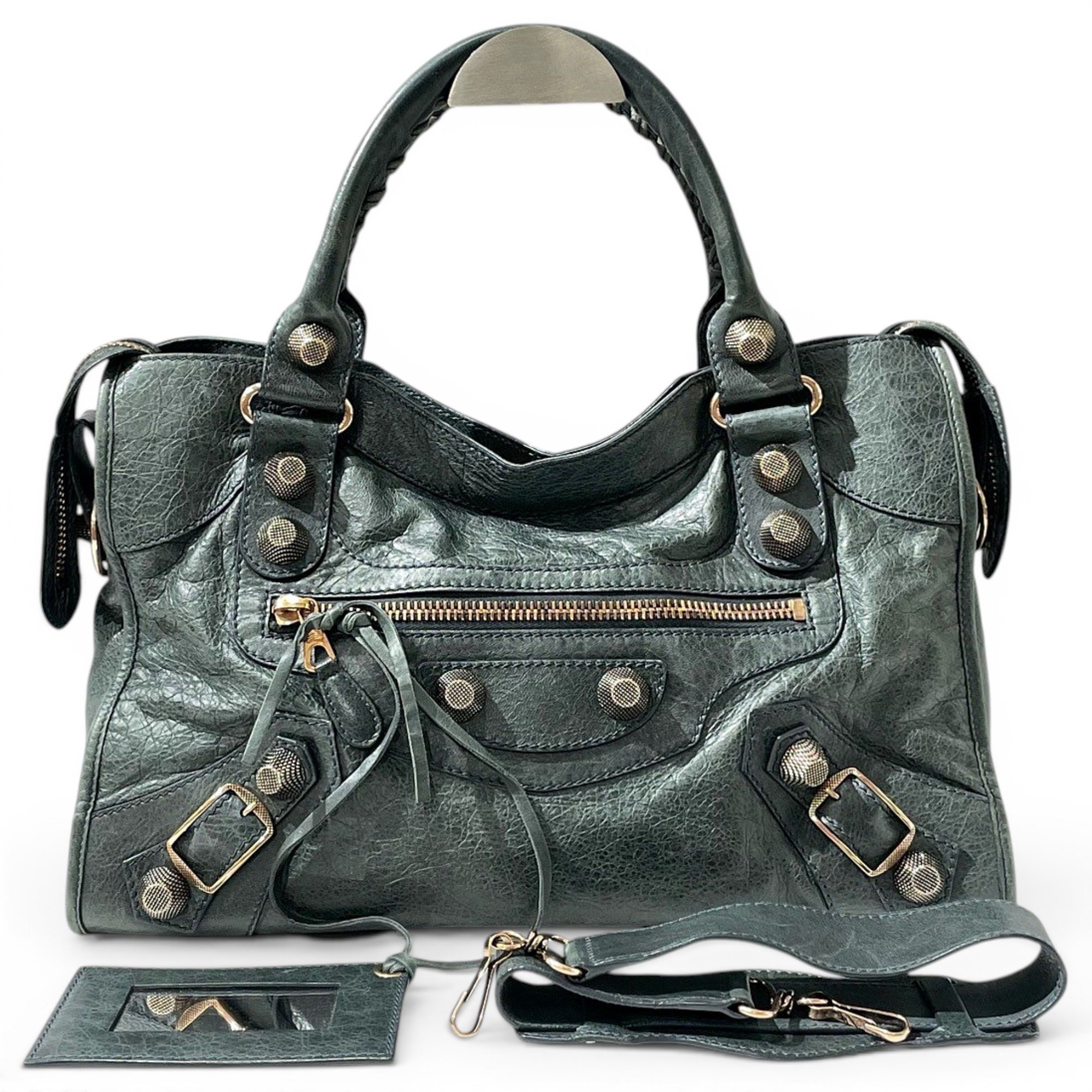 City leather handbag