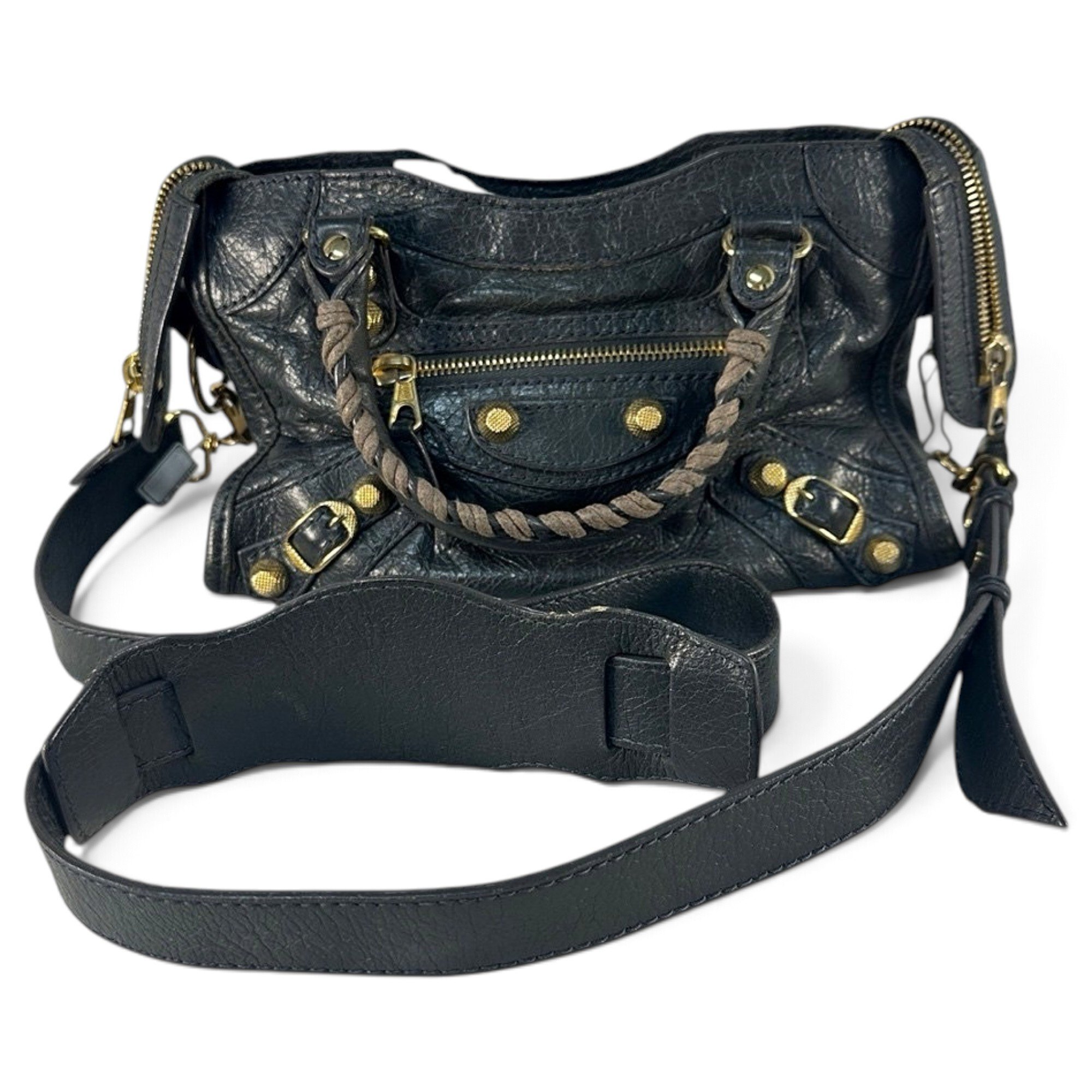City leather handbag