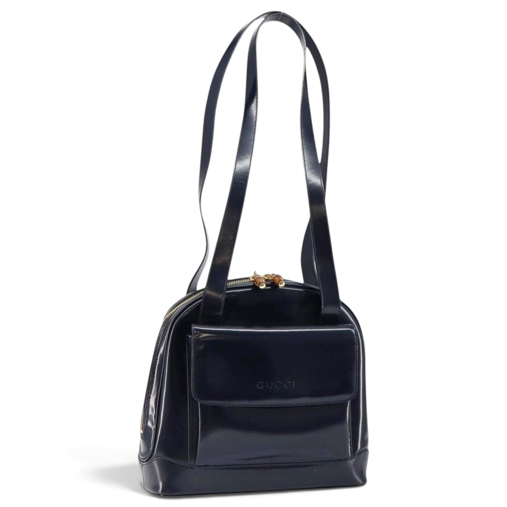 Patent leather handbag