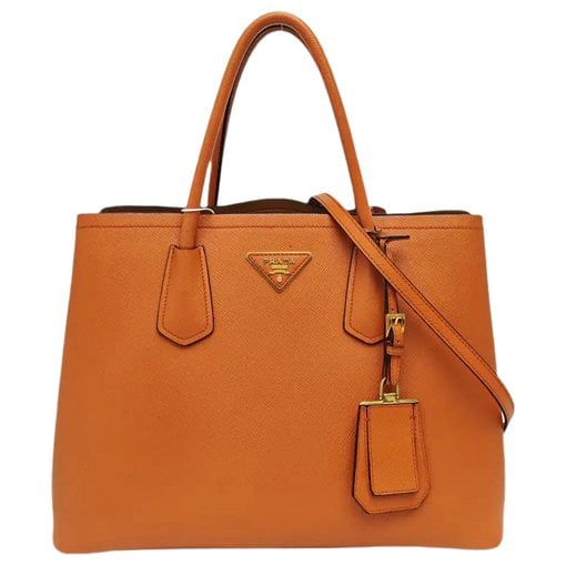 Double leather handbag