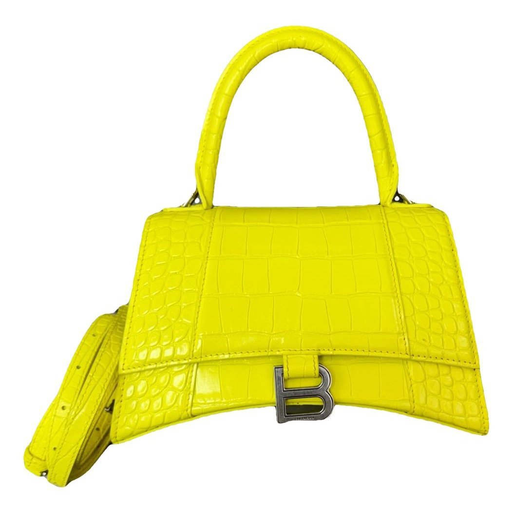 Hourglass leather handbag