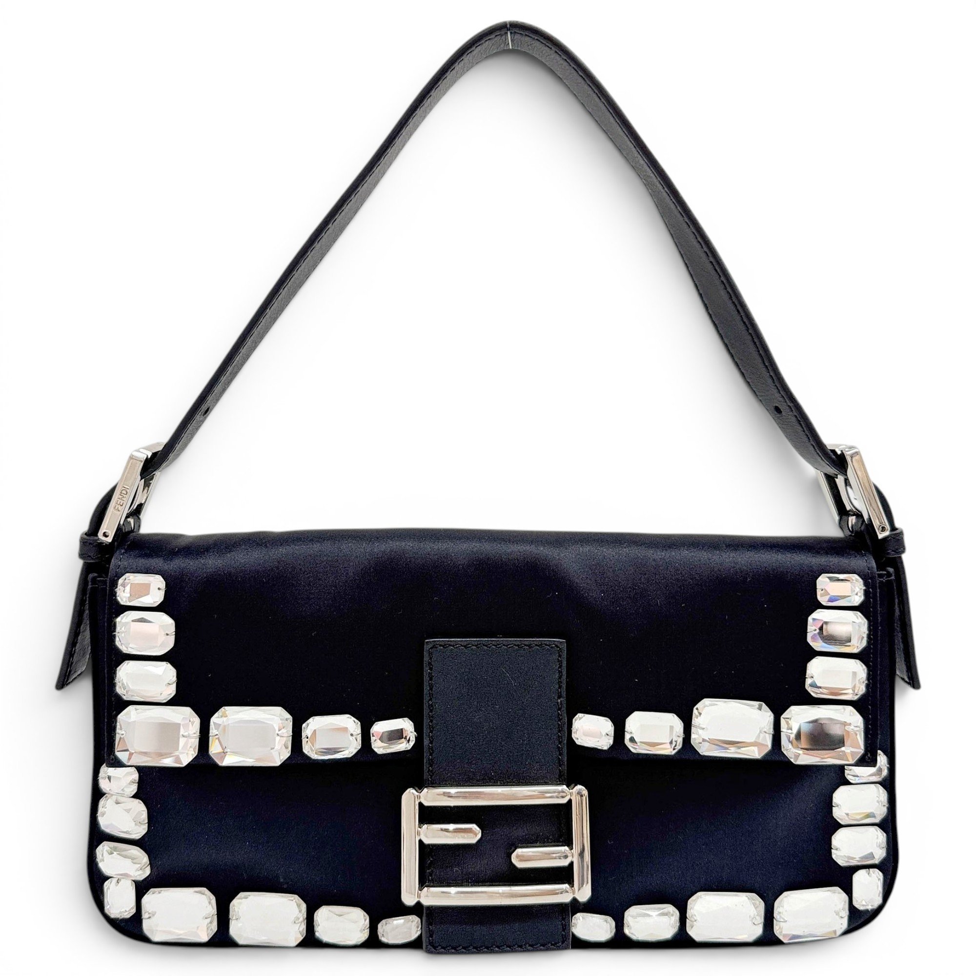Baguette silk handbag