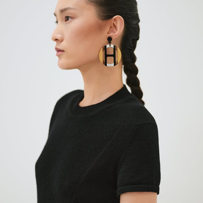 Noir Short-sleeve Long Cashmere Dress