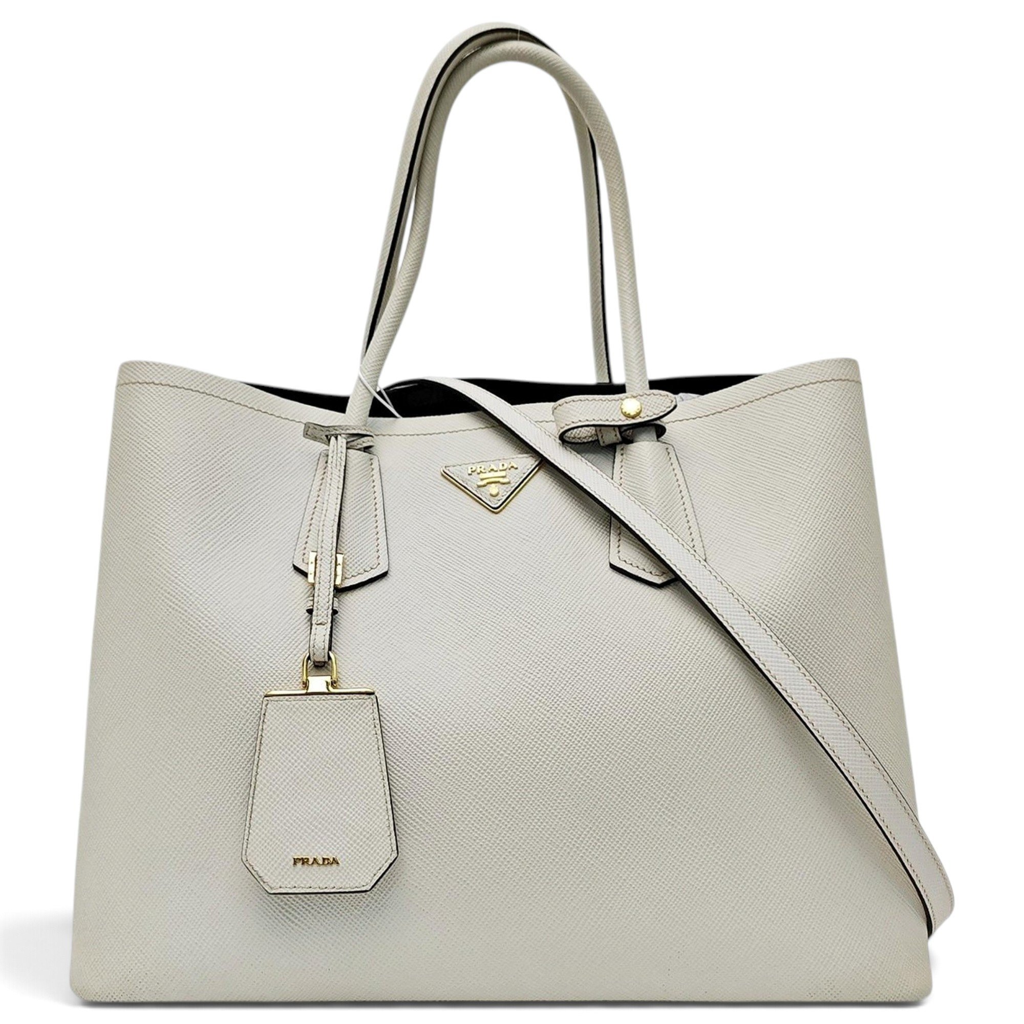 Double leather handbag