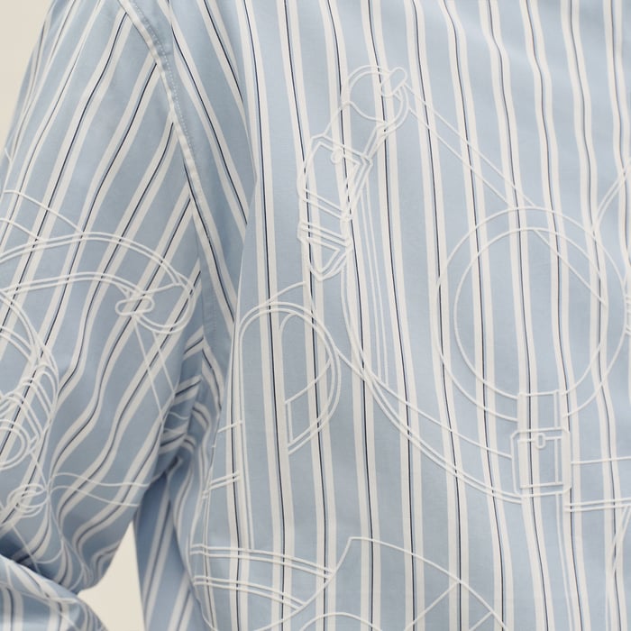 Bleu Pâle "Eperon d'Or 3d Ray" Zipped Jacket