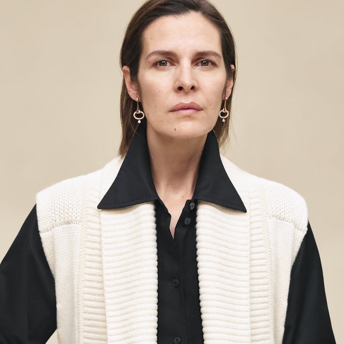 Blanc Naturel Belted Cashmere Sleeveless Cardigan