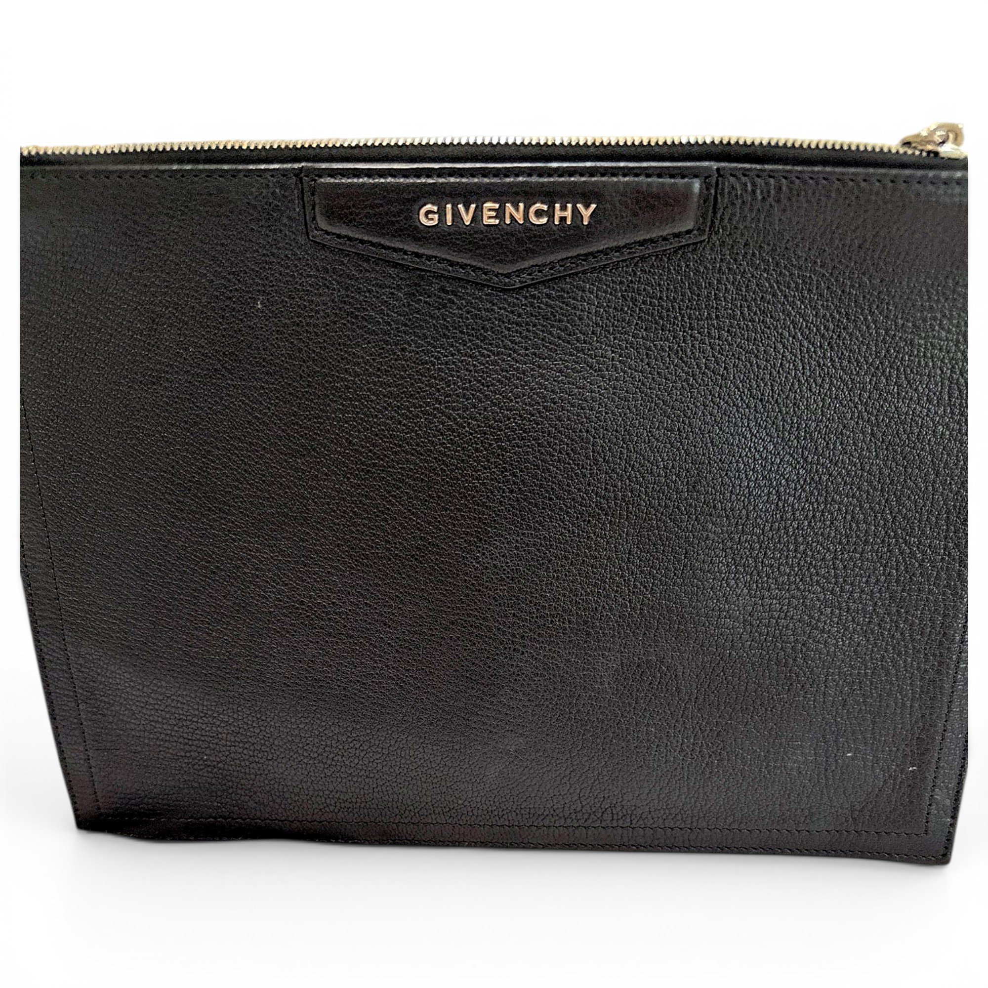 Leather clutch bag