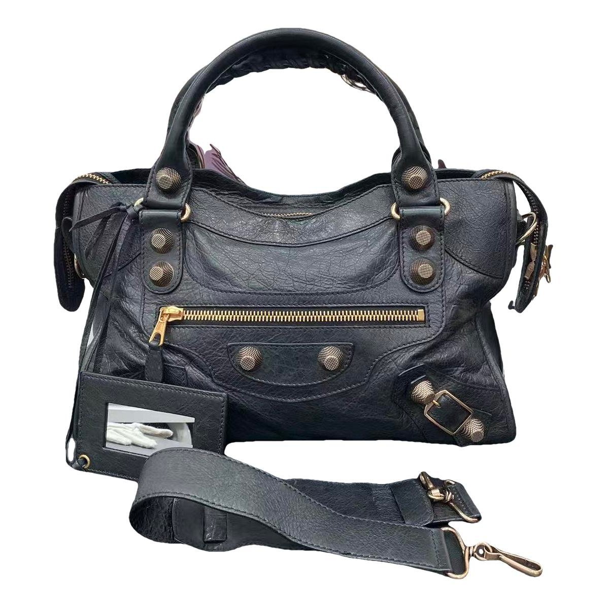 City leather handbag