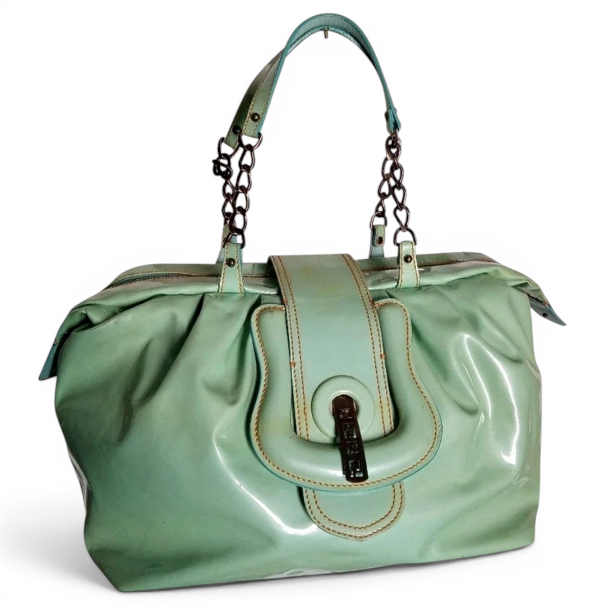 Patent leather tote