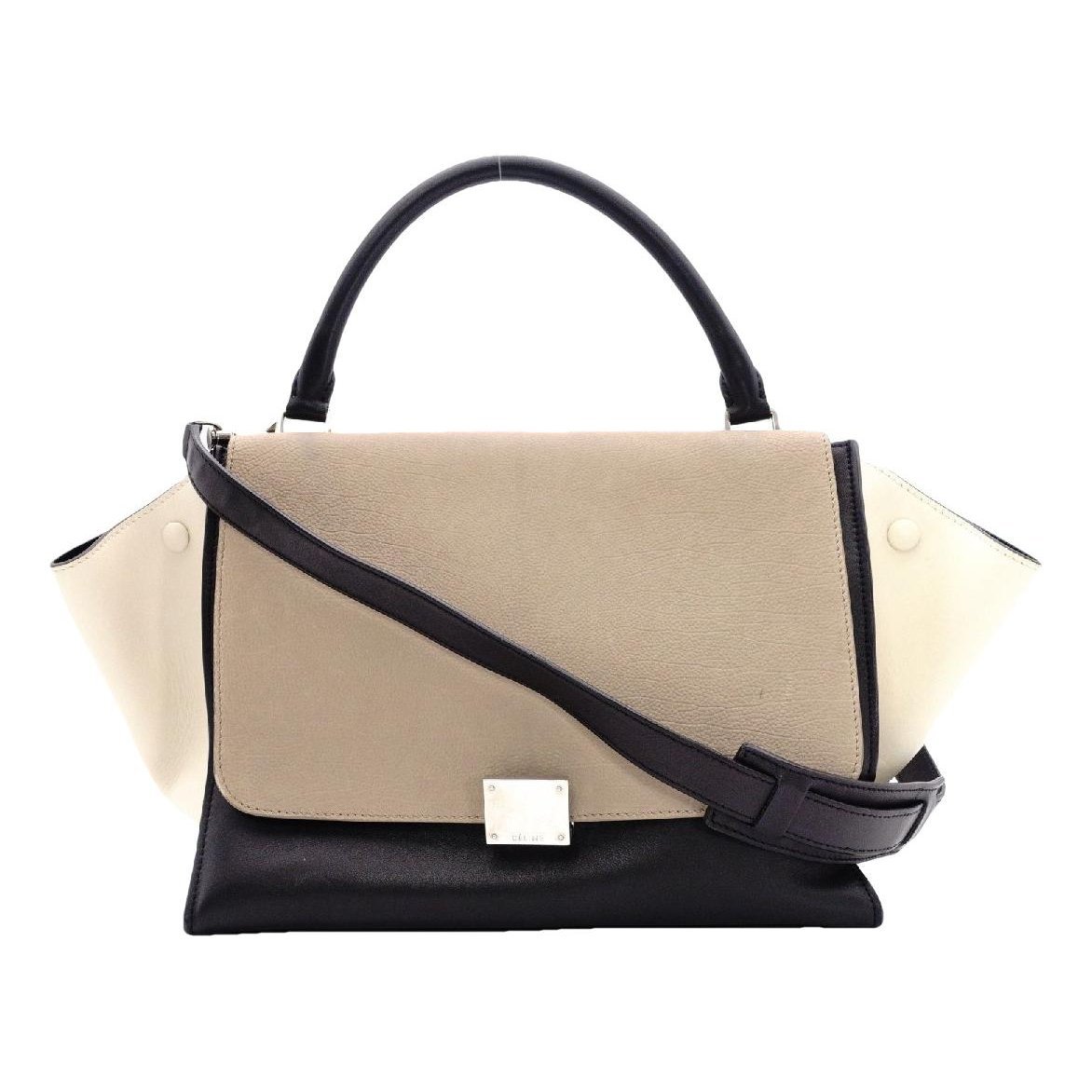 Trapèze leather handbag