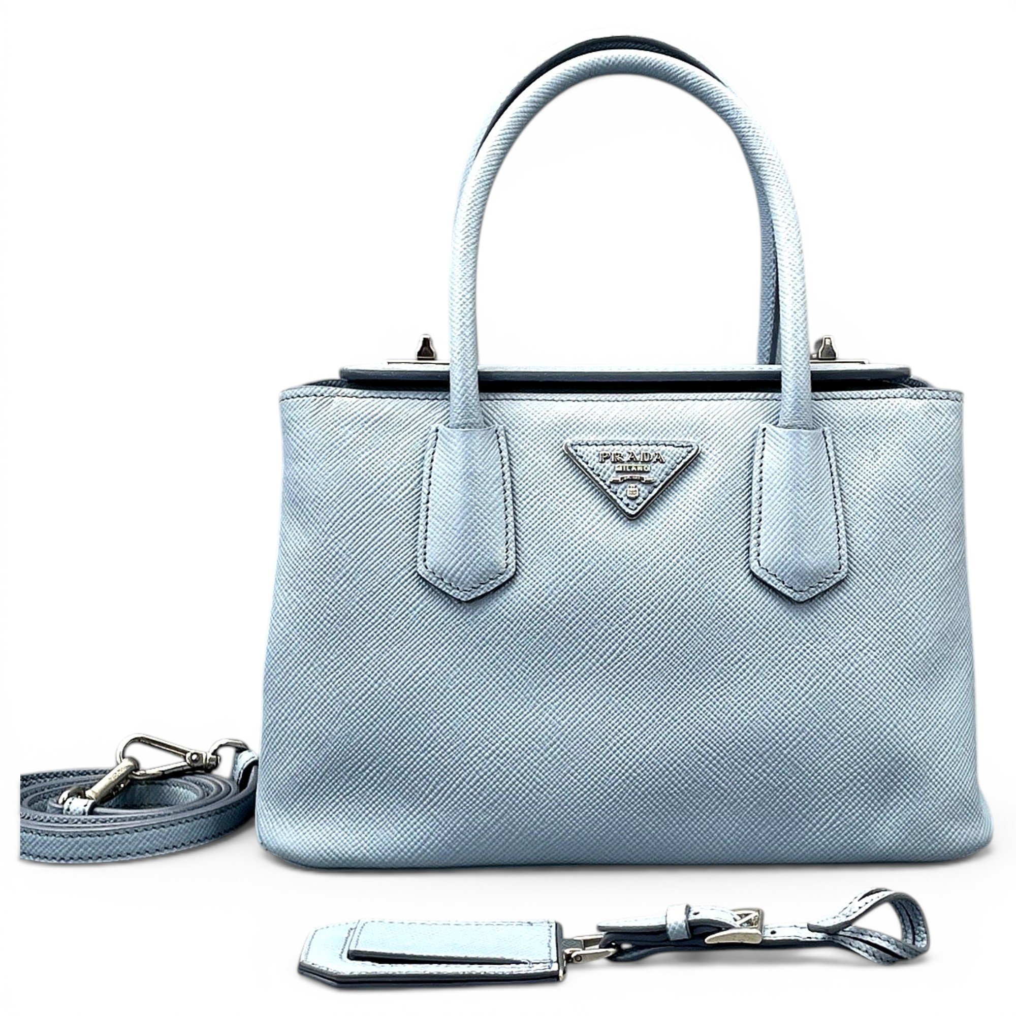 Double leather handbag