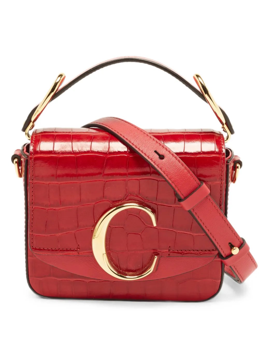 mini croc-embossed bag