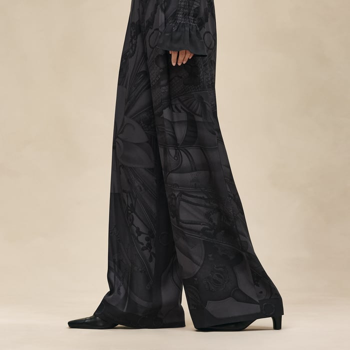 Noir "Soleil De Soie Poudre" Pants