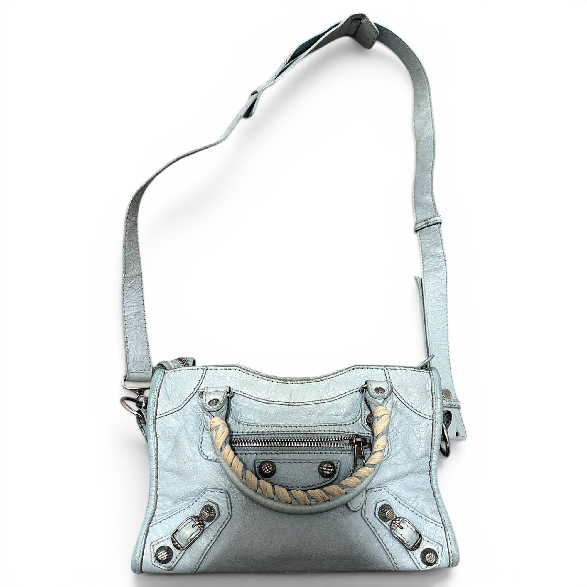 City leather handbag