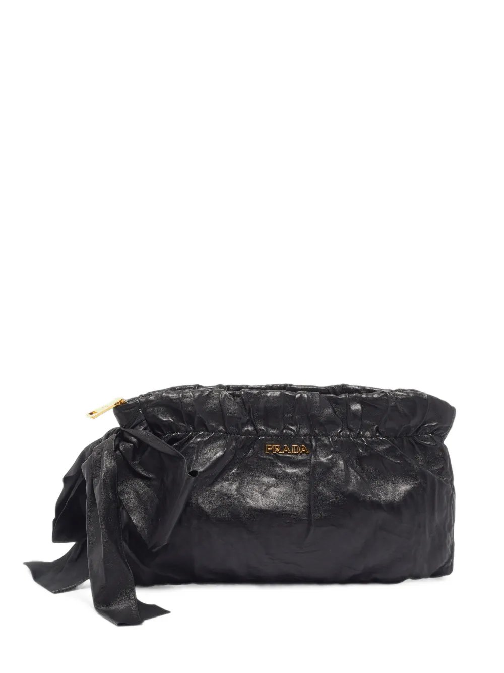 large Bow leather clutch bag
