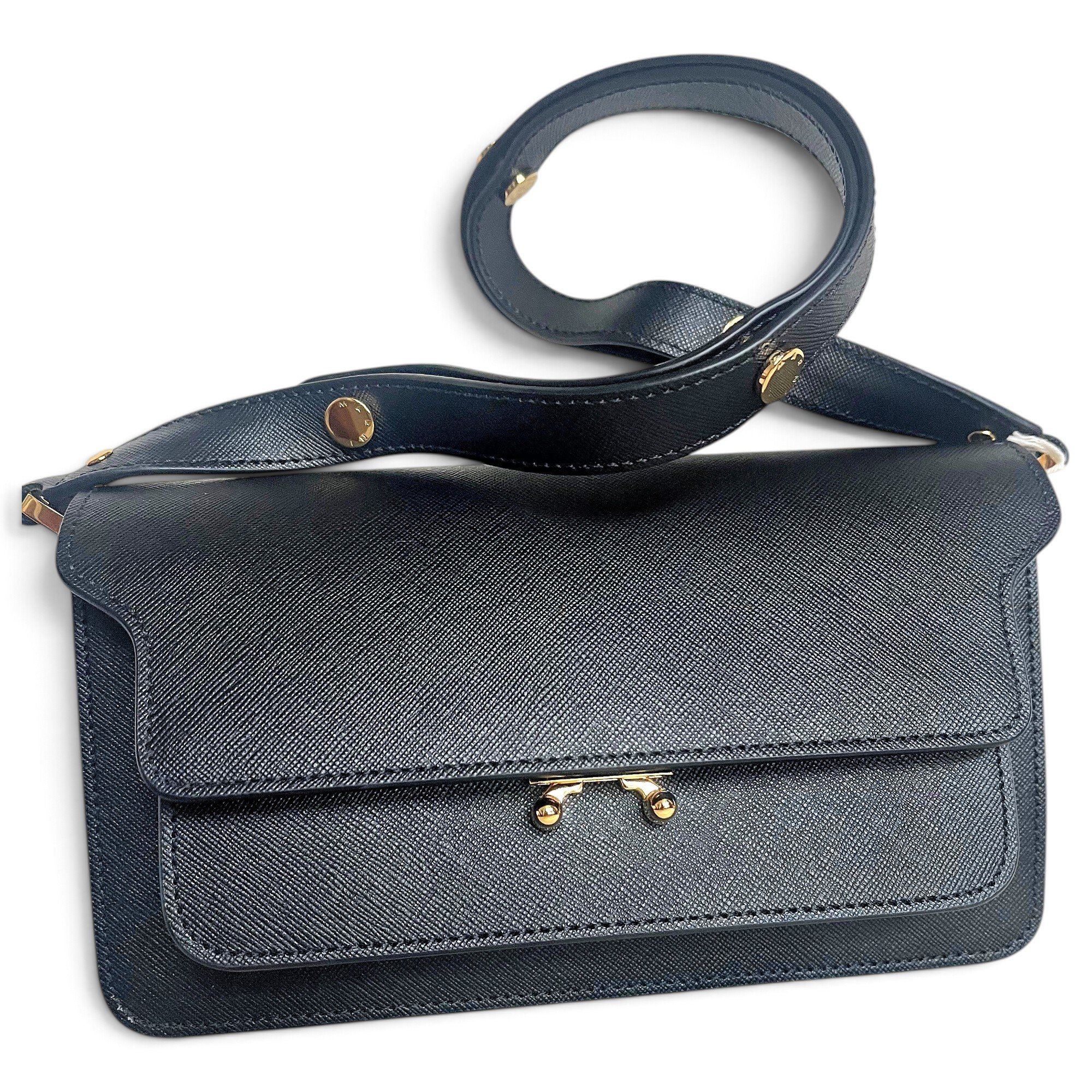 Trunk leather handbag