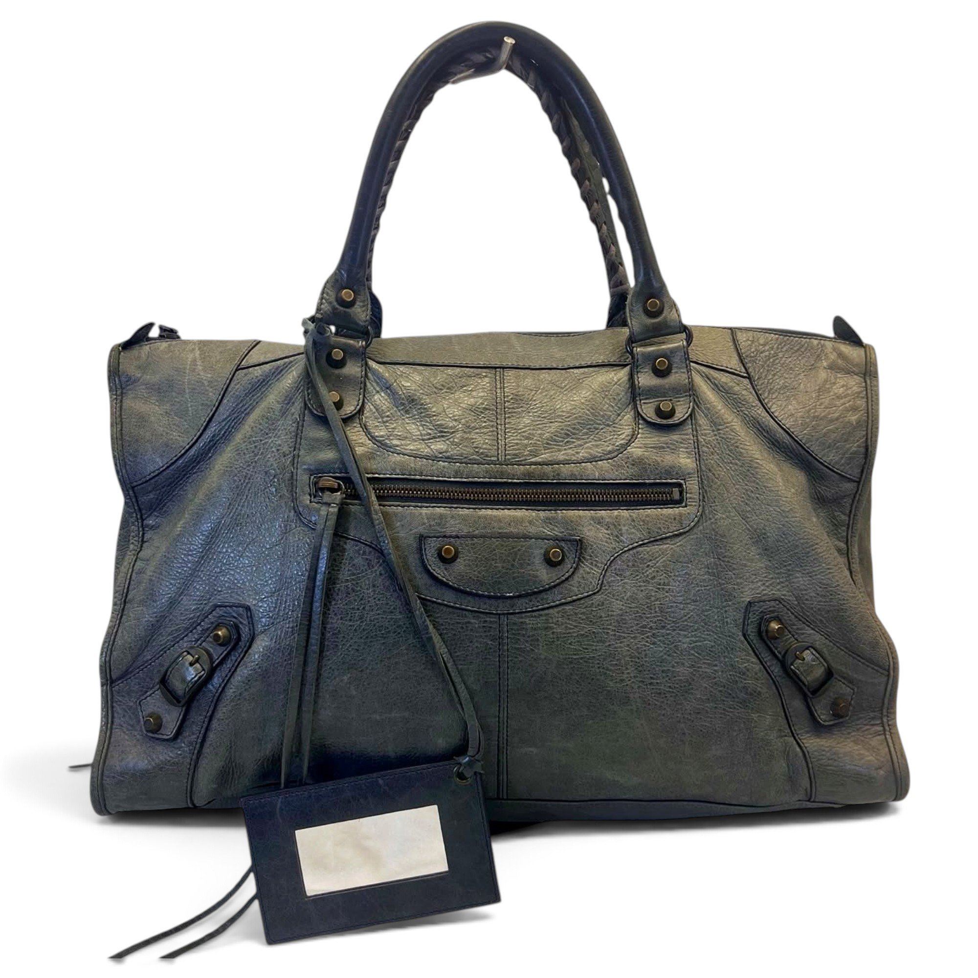 City leather handbag