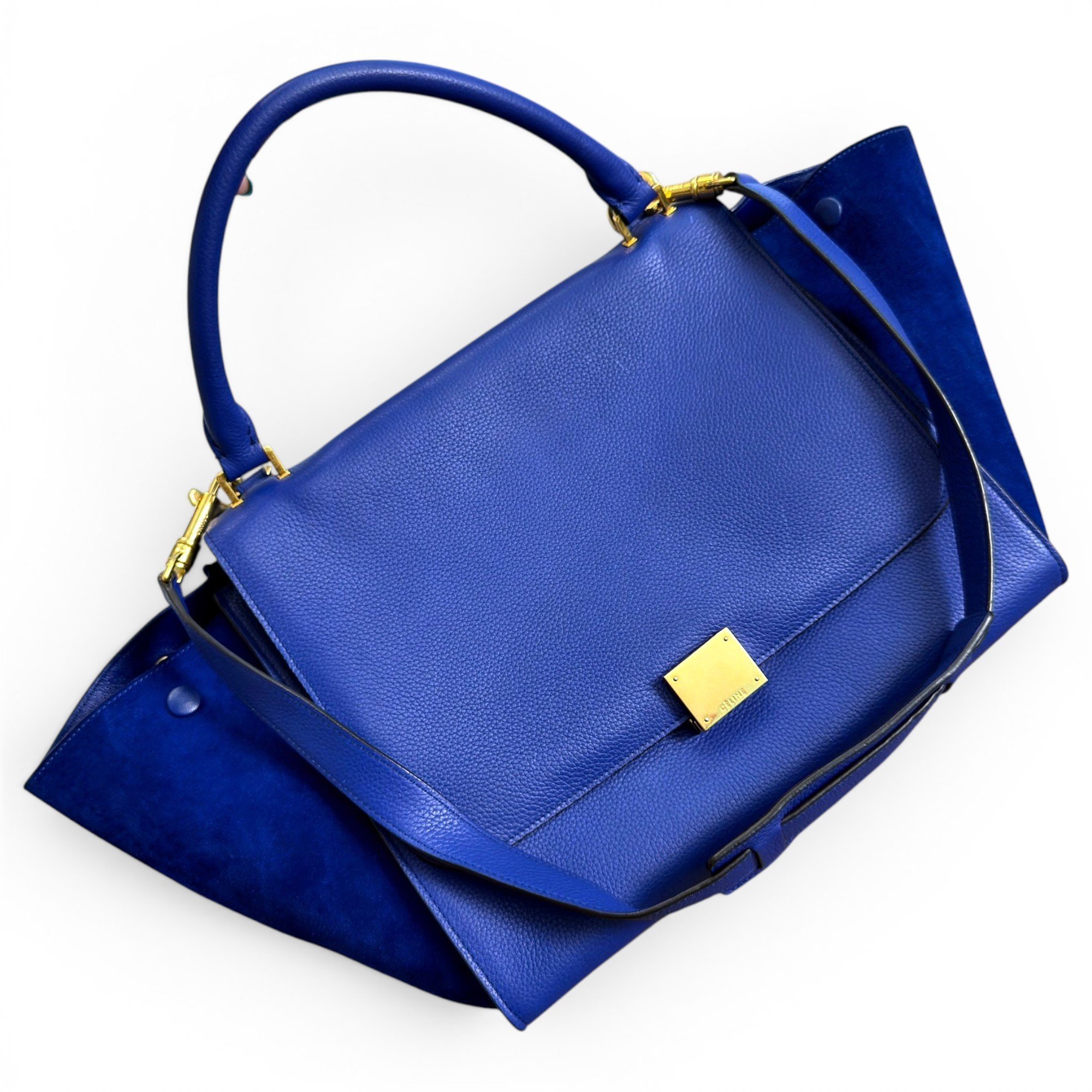 Trapèze leather handbag