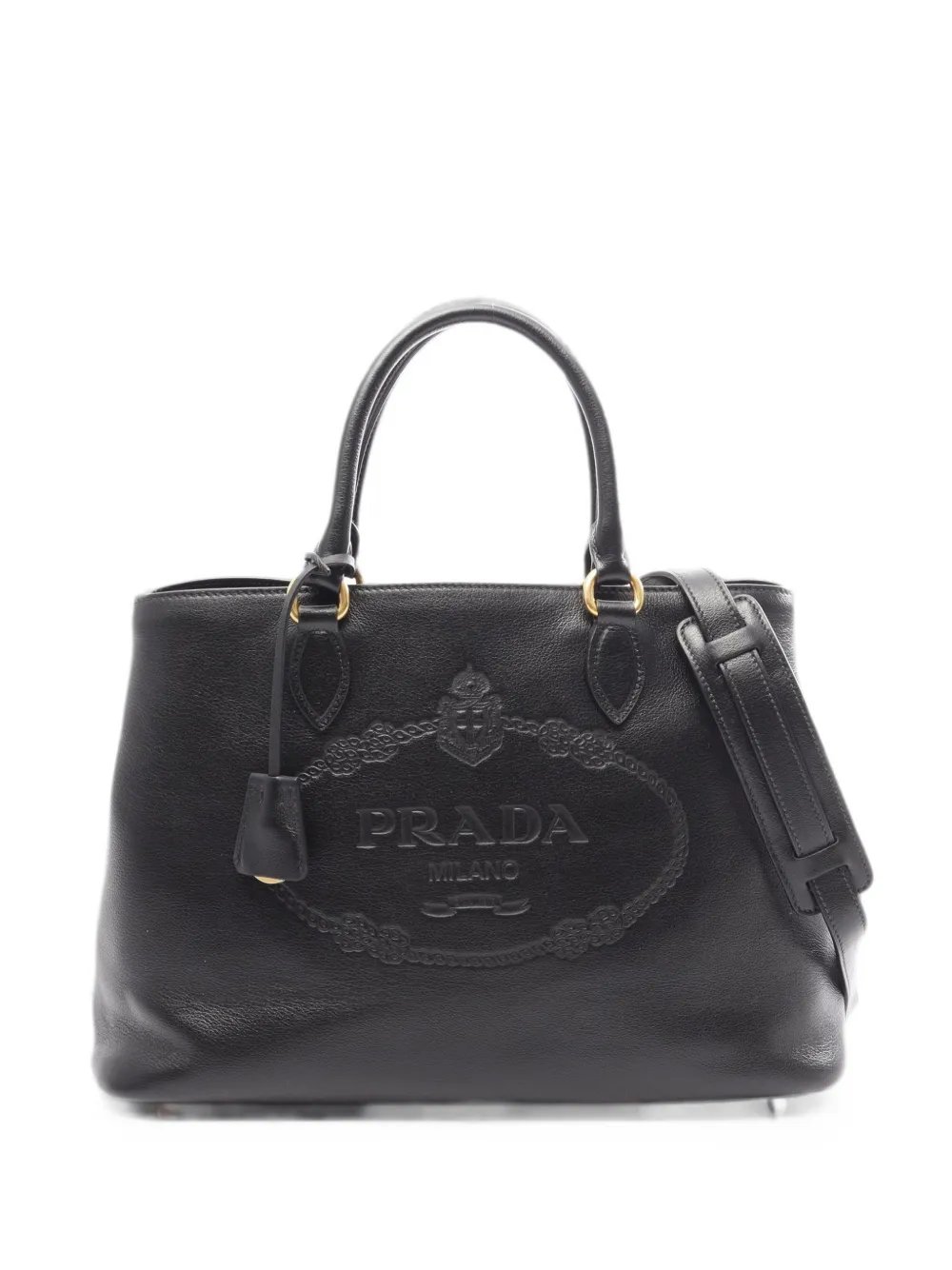 2010s logo-jacquard leather handbag
