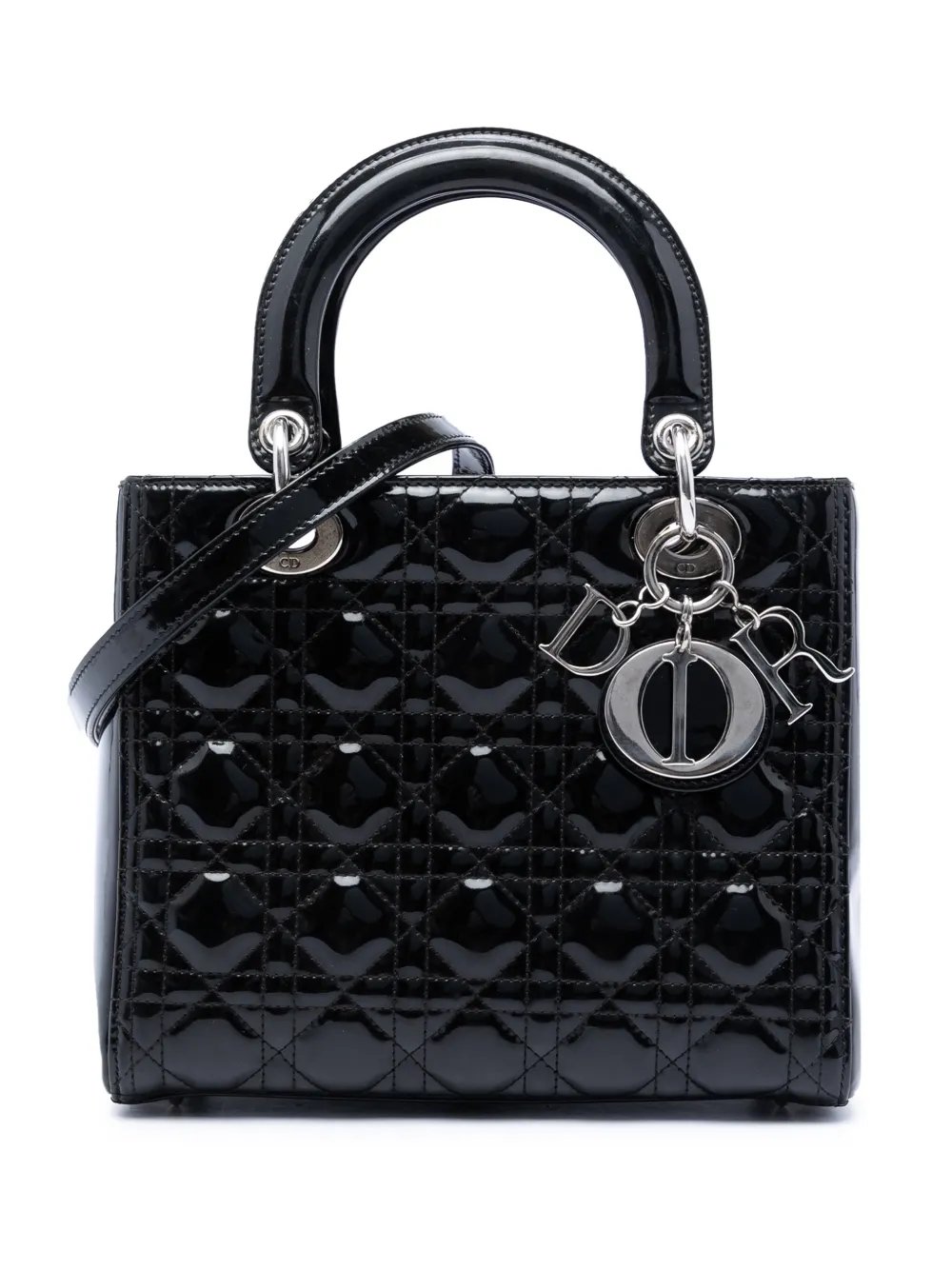 2015 Medium Patent Cannage Lady Dior satchel