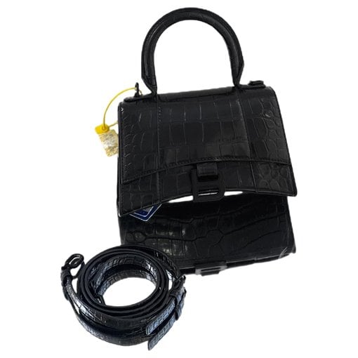 Hourglass leather handbag
